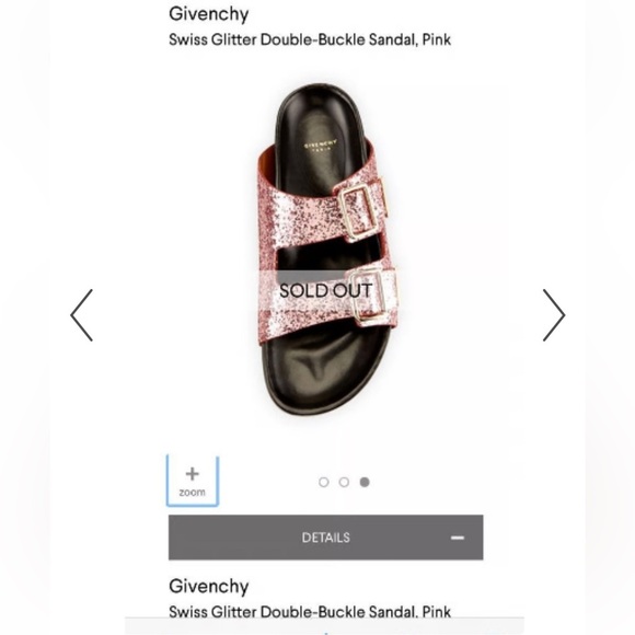 Givenchy Swiss Glitter Double-Buckle Sandal, Pink size 6 - Picture 1 of 4